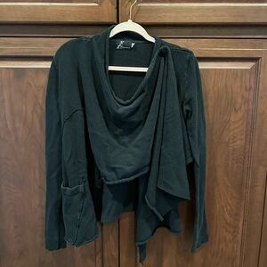 Chic Black Drape Cardigan